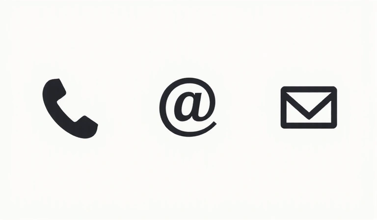 Ikony kontaktu: telefon, email, adres